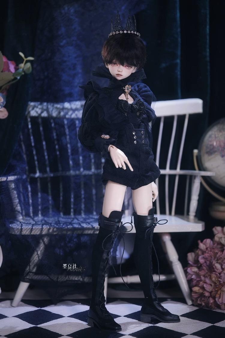 【40cm】 DOLK SELECT / 欧州ヴィンテージ上下セット（オールブラック）