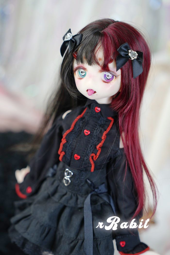 【40cm】 rRabit / Be My Lover Dress Set - Black in Red