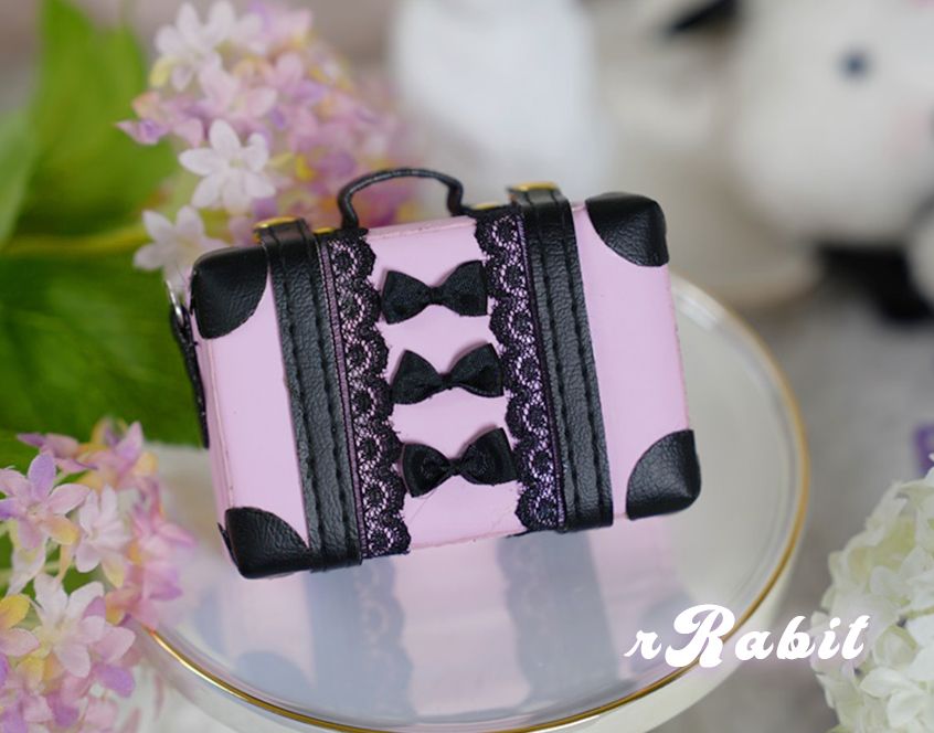 rRabit / mini Suitcase - Pink & Ribbon
