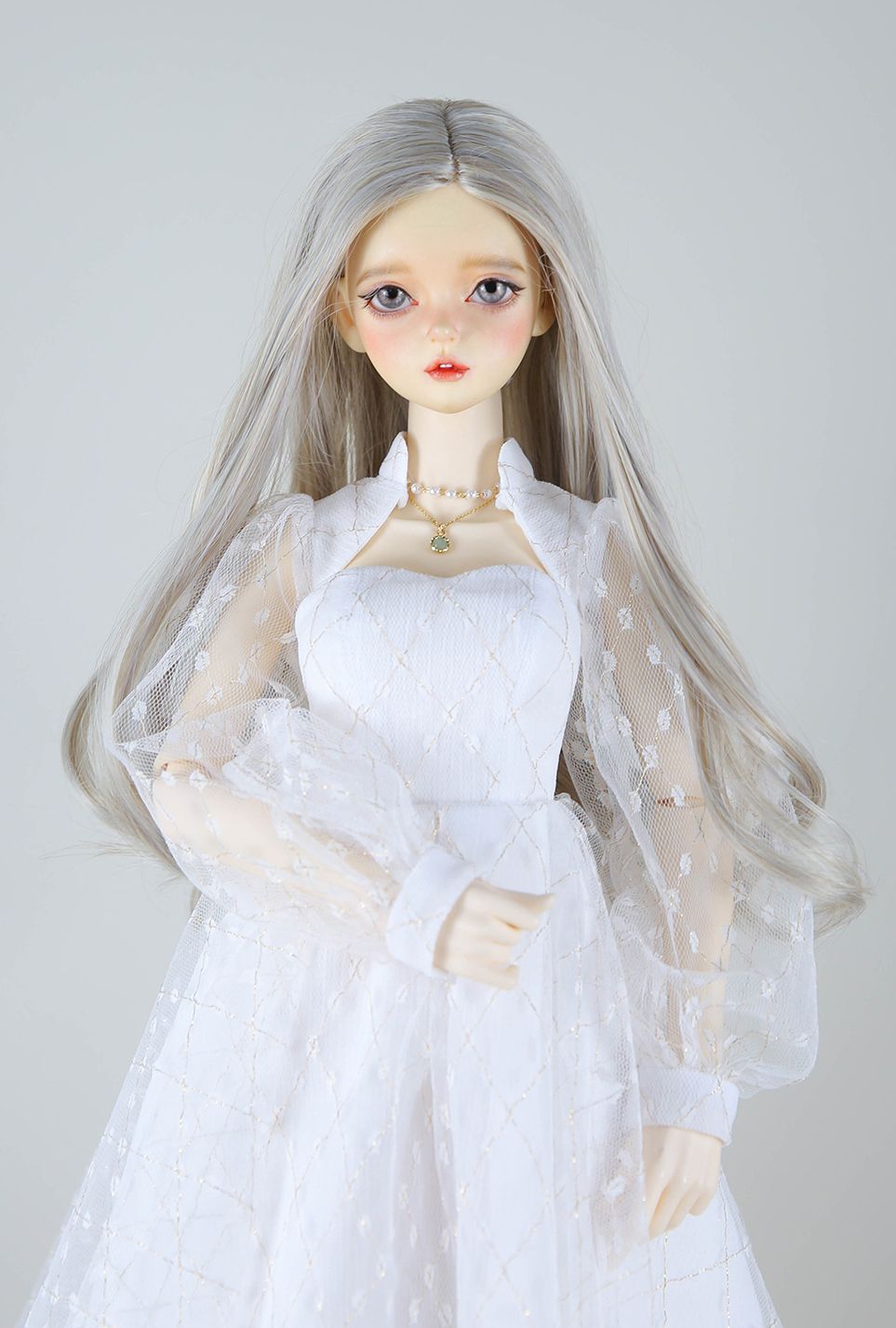 【60cm】 DK Craftshop / Luna Bolero & Dress SET -SD13Girl (White-Silver)