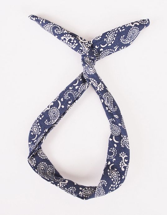【60cm】 NINE9 STYLE / [L]NAL-Wire-hair band(Navy paisley)