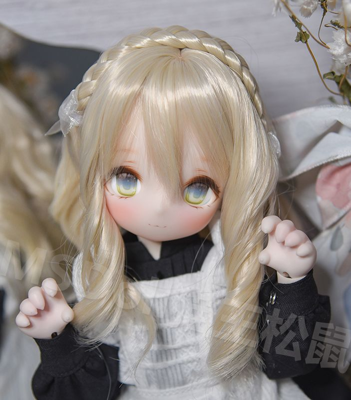 【6-7inch】 MSDoll / Braid Long Curly Hair -Light Gold(浅金)