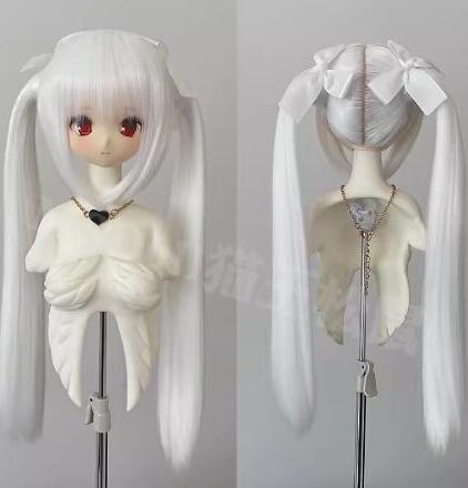 【8-9inch】 MS DOLL / Long Twintail -(白)