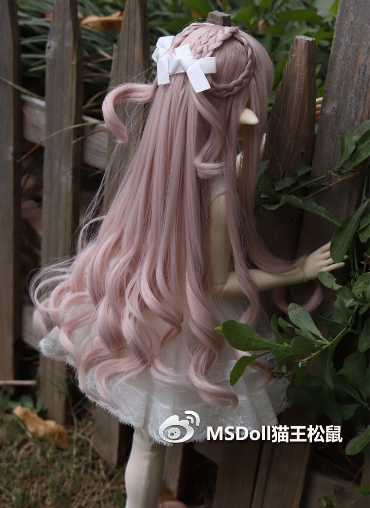 【6-7inch】 MSDoll / Donut Long Curly Hair -Pink