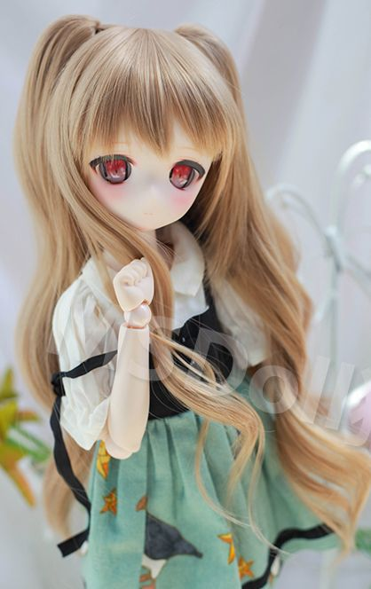 【6-7inch】 MSDoll / Long Curly Double Ponytail -Brown103
