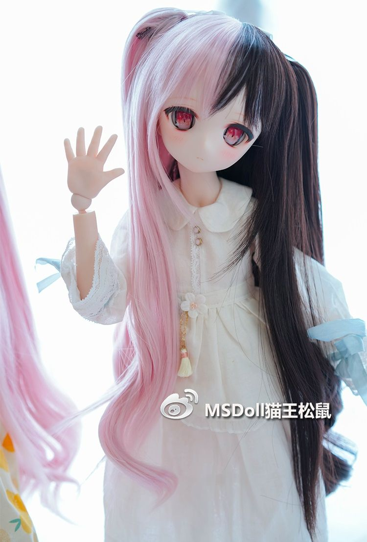【6-7inch】 MSDoll / Two Tone Double Ponytail -Pink&Black(左粉右黑)