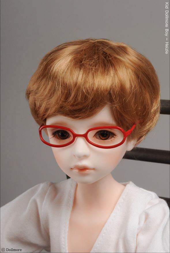 【40cm】 DOLL MORE / MSD - Shape Steel Lensless Frames Glasses (Red)