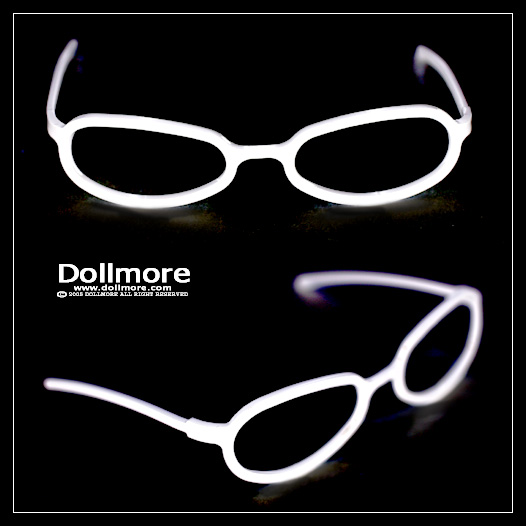 【40cm】 DOLL MORE / MSD - Shape Steel Lensless Frames Glasses (White)
