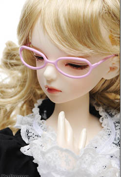 【40cm】 DOLL MORE / MSD - Shape Steel Lensless Frames Glasses (Pink)