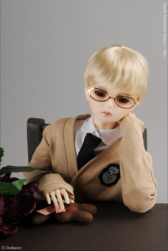 【60cm】 DOLL MORE / SD - Shape Steel Lensless Frames Glasses (Gold)